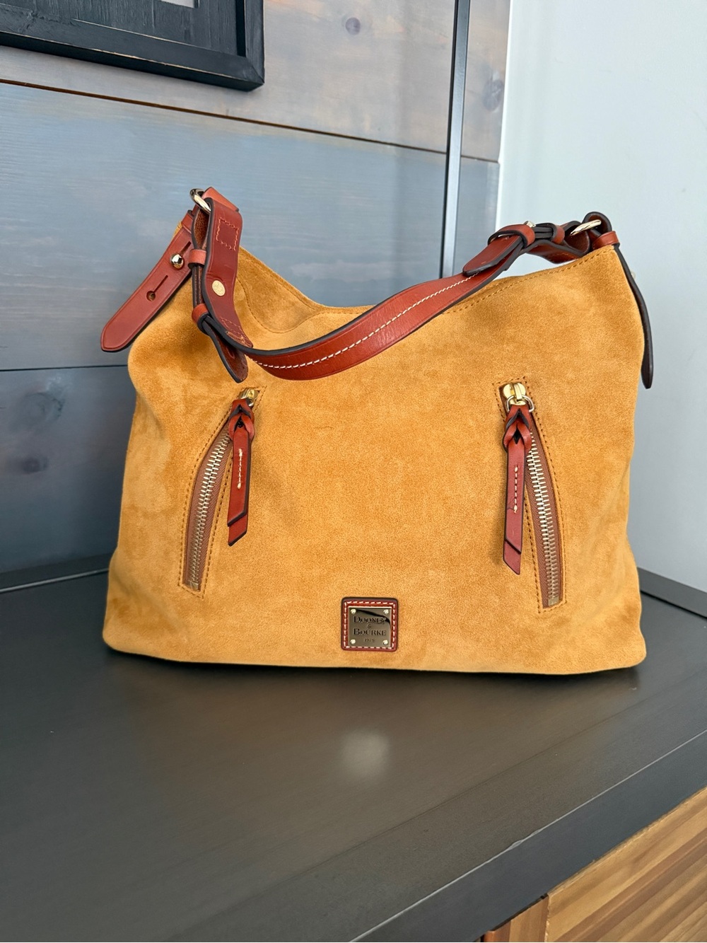 Dooney & Bourke Suede Cooper Hobo - Picture 4 of 11